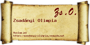Zsadányi Olimpia névjegykártya